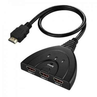 Cabo hub hdmi splitter 1x3 distribuidor 3 em 1